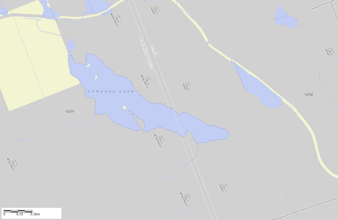 Crown Land Map of Compass Lake in Municipality of McMurrich and the District of Parry Sound